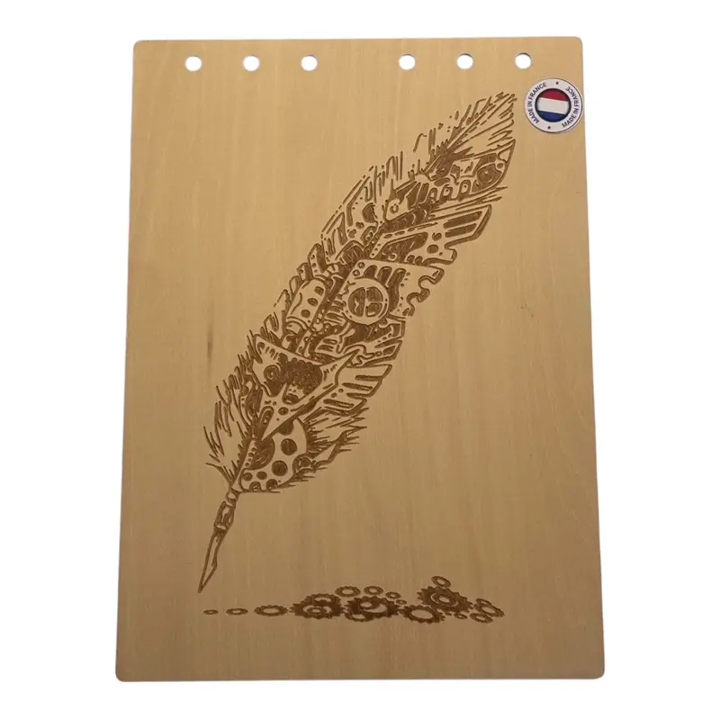 002 - Couverture bloc note plume steampunk