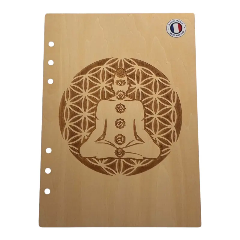 011 - Couverture cahier fleur de vie avec yogi