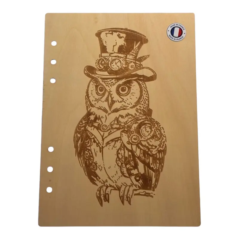 012 - Couverture cahier hiboux steampunk