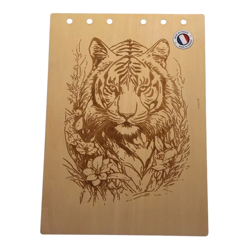 017 - Couverture bloc note tigre avec des fleurs
