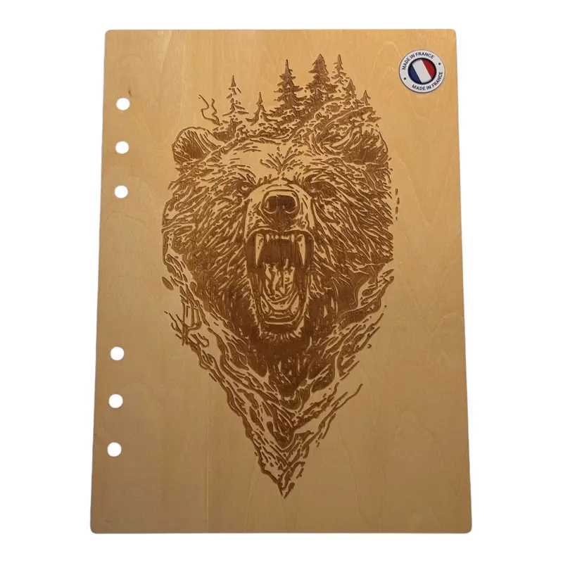 022 - Couverture cahier tête d'ours
