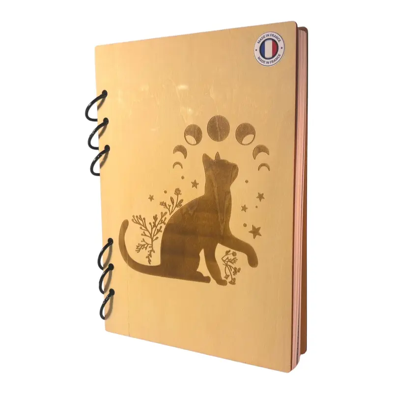 032 - Cahier chat avec les phases de la lune