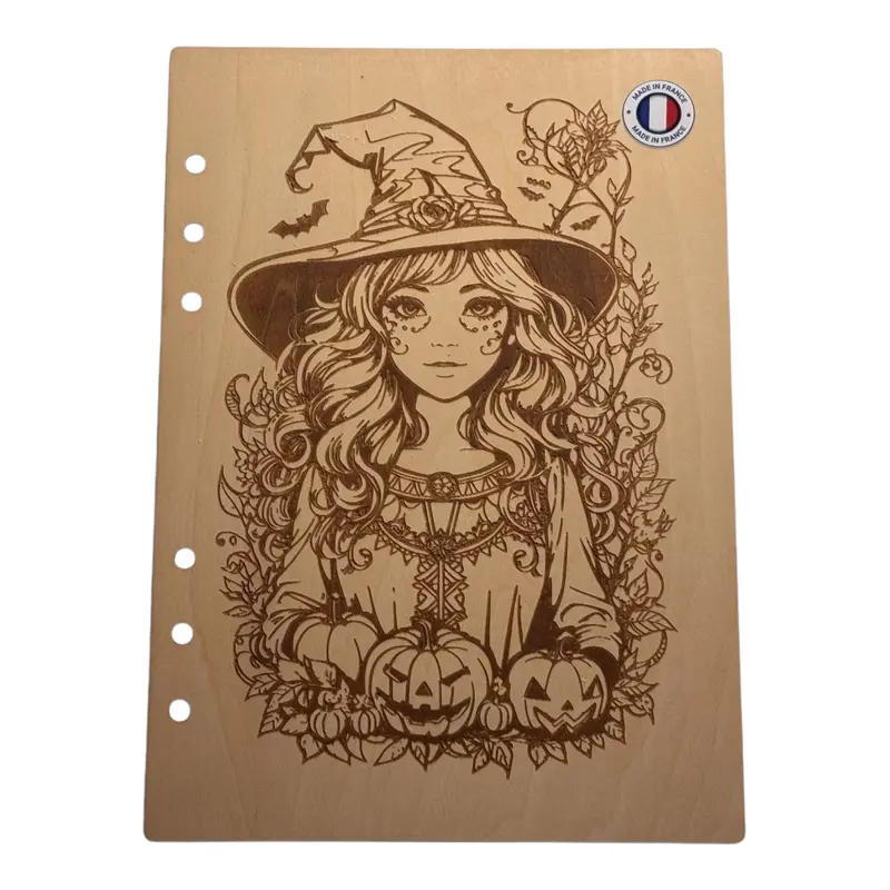 037 - Couverture cahier sorcière avec citrouille