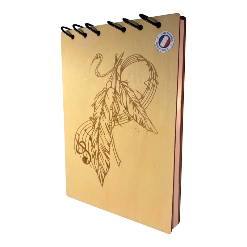 040 - Bloc note plume et notes de musique