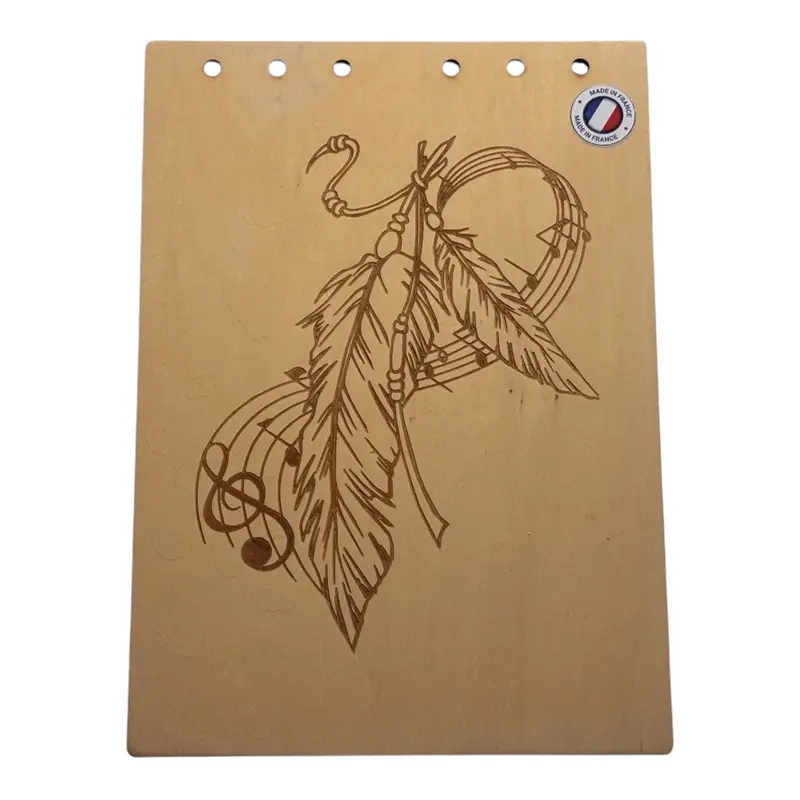 040 - Couverture bloc note plume et note de musique
