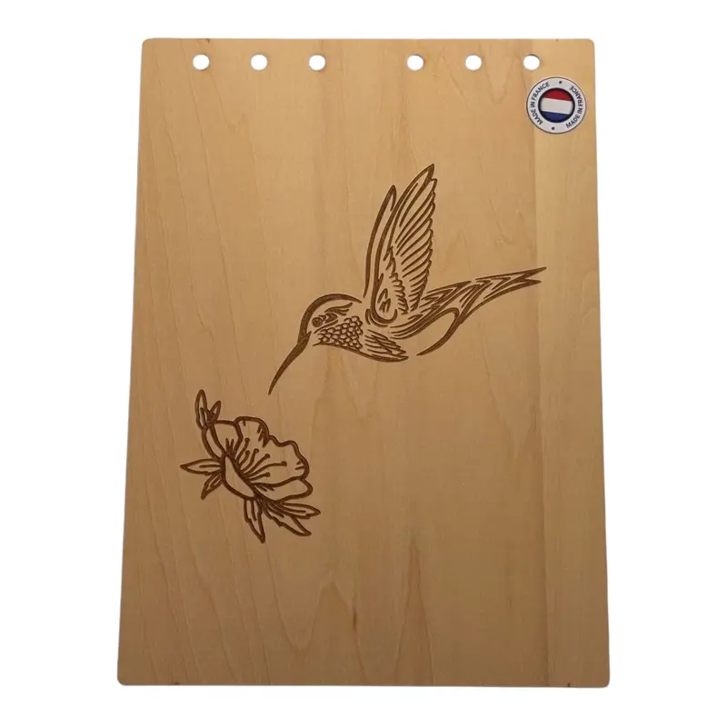 042 - Couverture bloc note colibri sur une fleur
