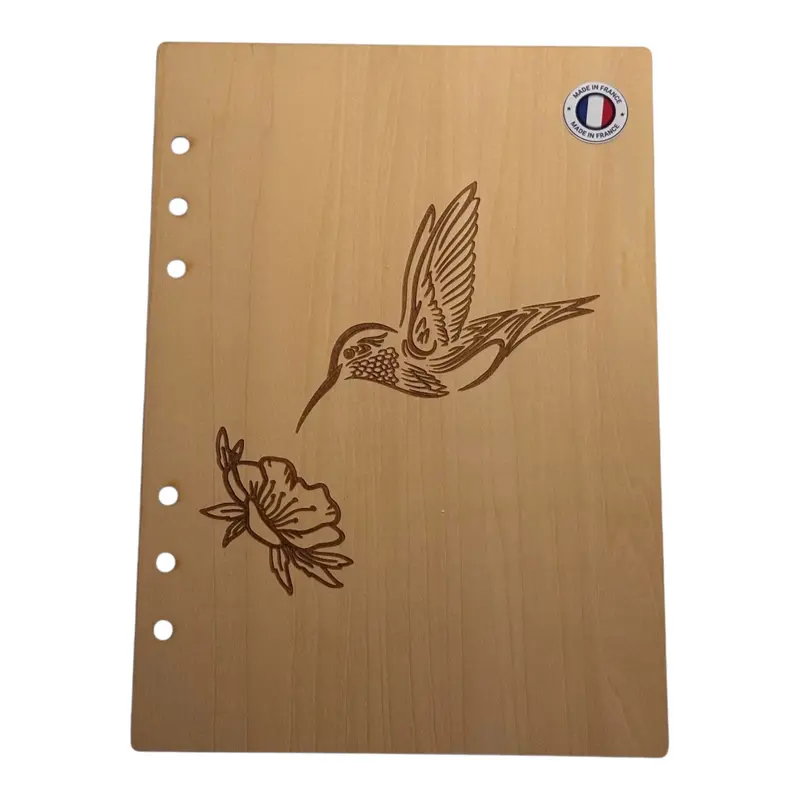 042 - Couverture cahier colibri sur une fleur