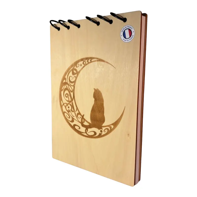 050 - Bloc note chat sur une lune en arabesque