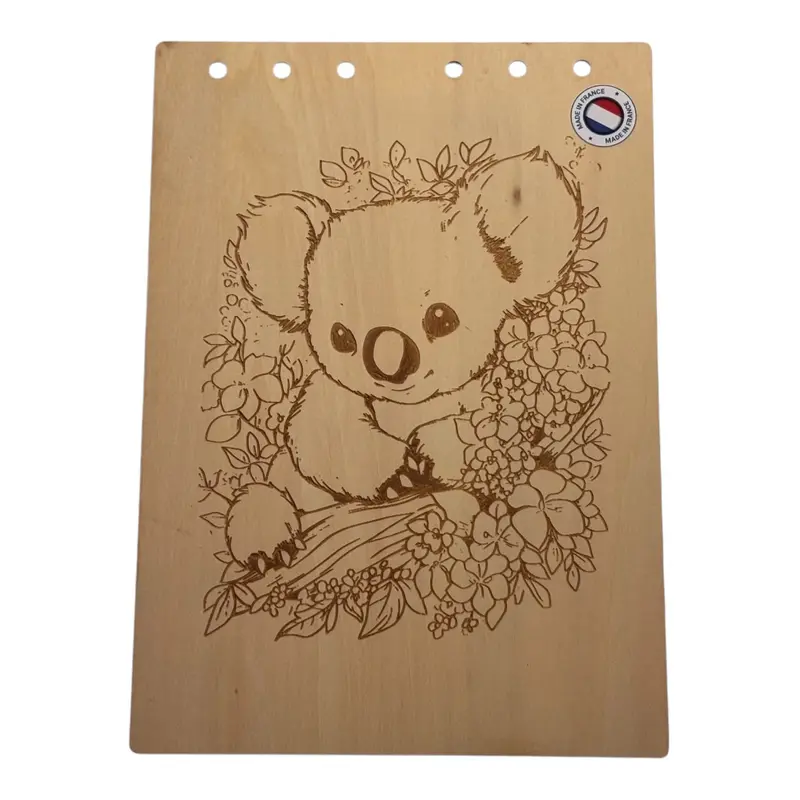 057- Couverture bloc note koala avec fleurs