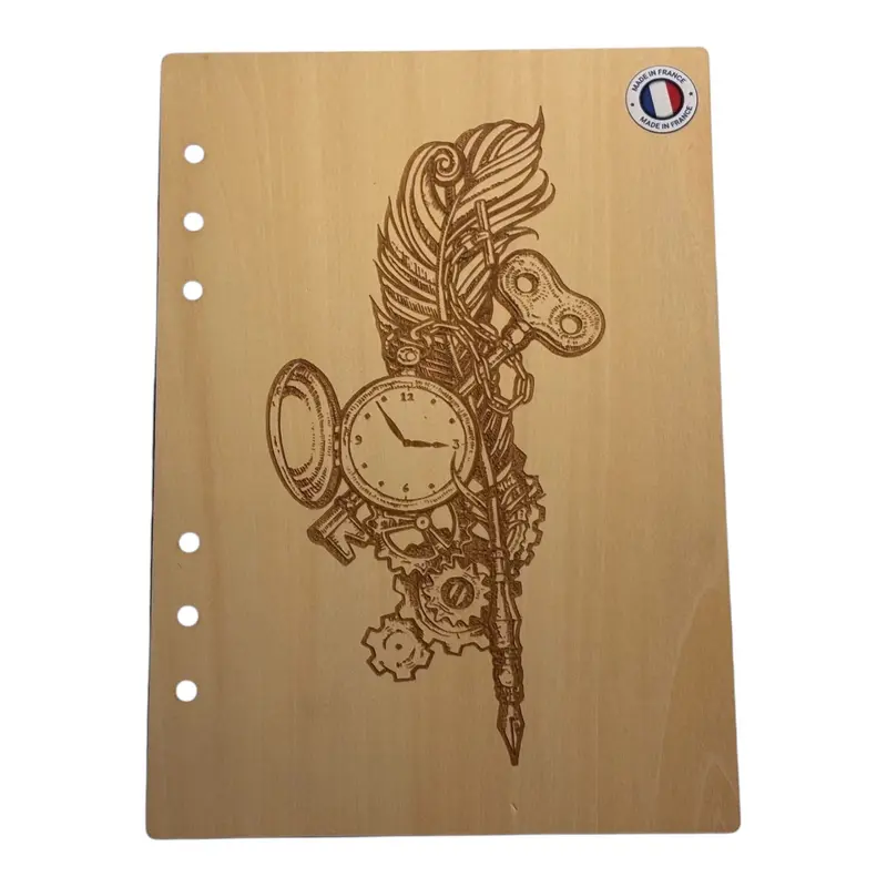 062 Couverture cahier Plume et montre à gousset