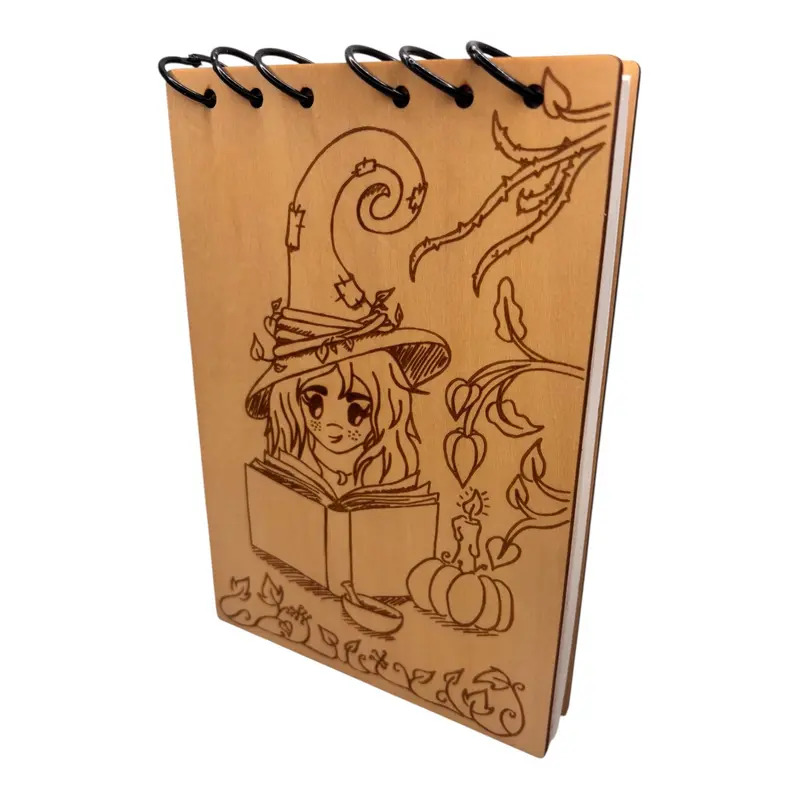 117- Bloc note Sorcière avec son grimoire (OhClaudie Charles)