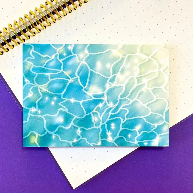 Aesthetic A6 notepad "Ocean and light" | Aesthetic water | Blue & Light