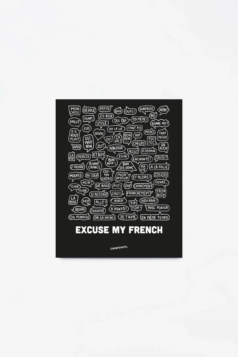 Affiche Expressions Françaises Noir