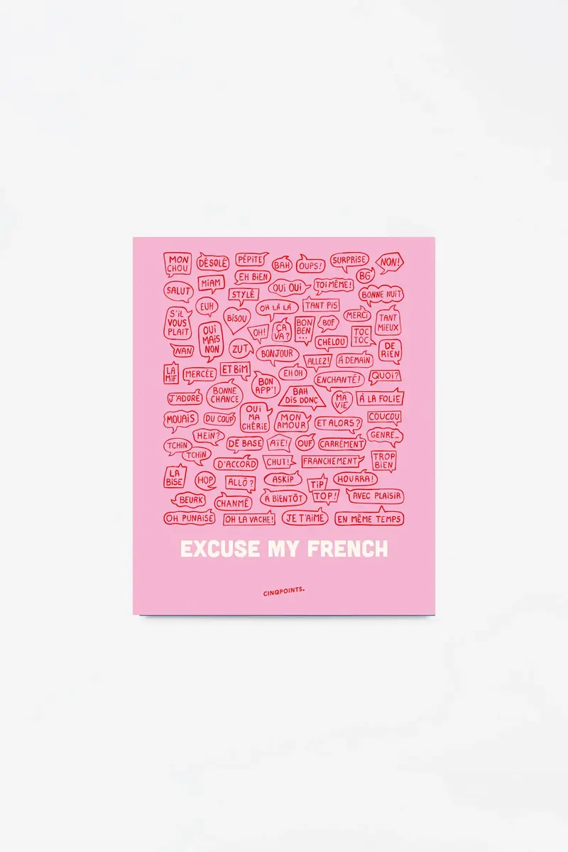Affiche Expressions Françaises Rose