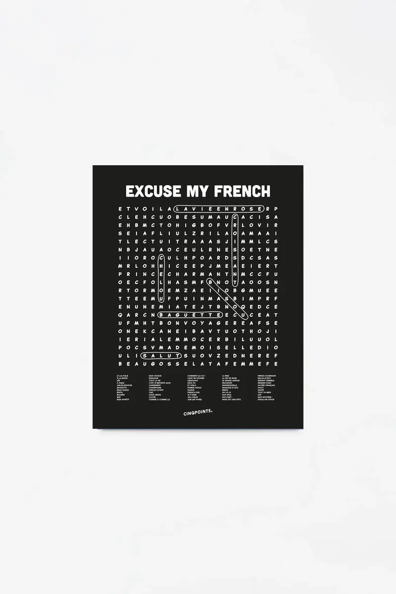 Affiche Mots mêlés Noir