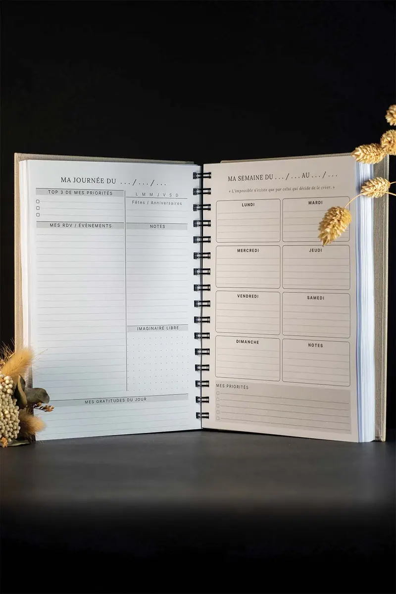 Agenda quotidien - Rose