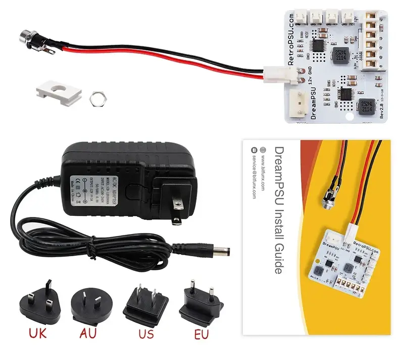 Alimentation interne 12 V pour Dreamcast — DreamPSU Rev 2.0 BitFunx