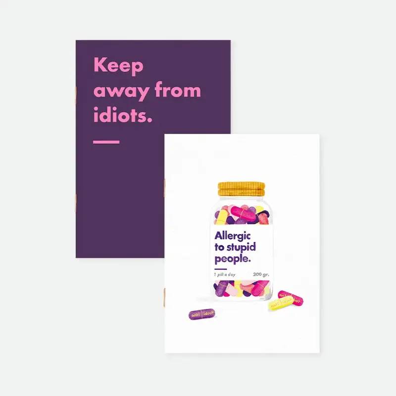 Allergic to stupid people - Pocket Notebook A6 DUO
