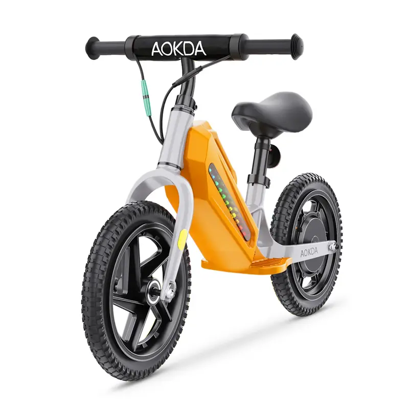AOKDA AO-K8 Kids Electric Balance Bike - 180W Motor 21.6V5.2AH Battery 12" Tire - Orange