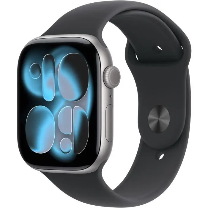 Apple Watch Series 11 GPS - 46mm - Boîtier Space Grey Aluminium - Bracelet Black Sport Band - M/L