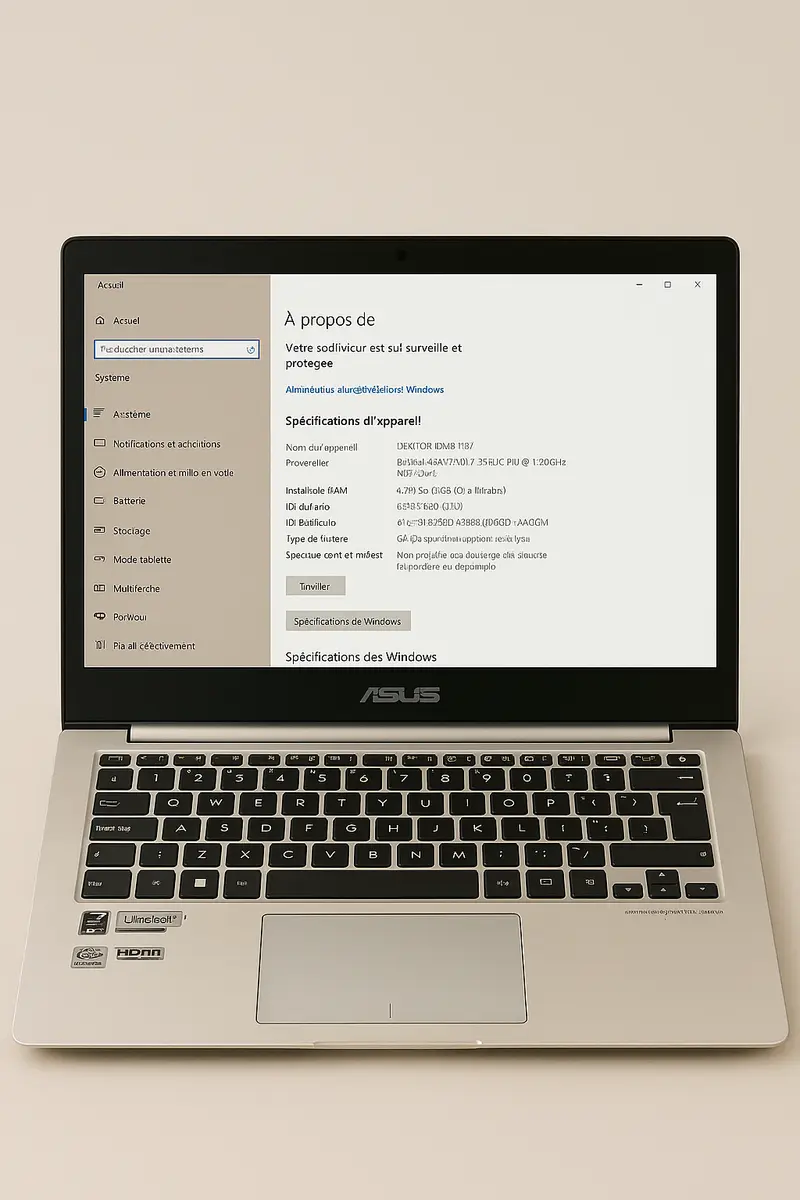 ASUS UX32V - Core i7 3517U / 4Go RAM / 512Go SSD / Nvidia GT 620M / Windows 10 – Bon état