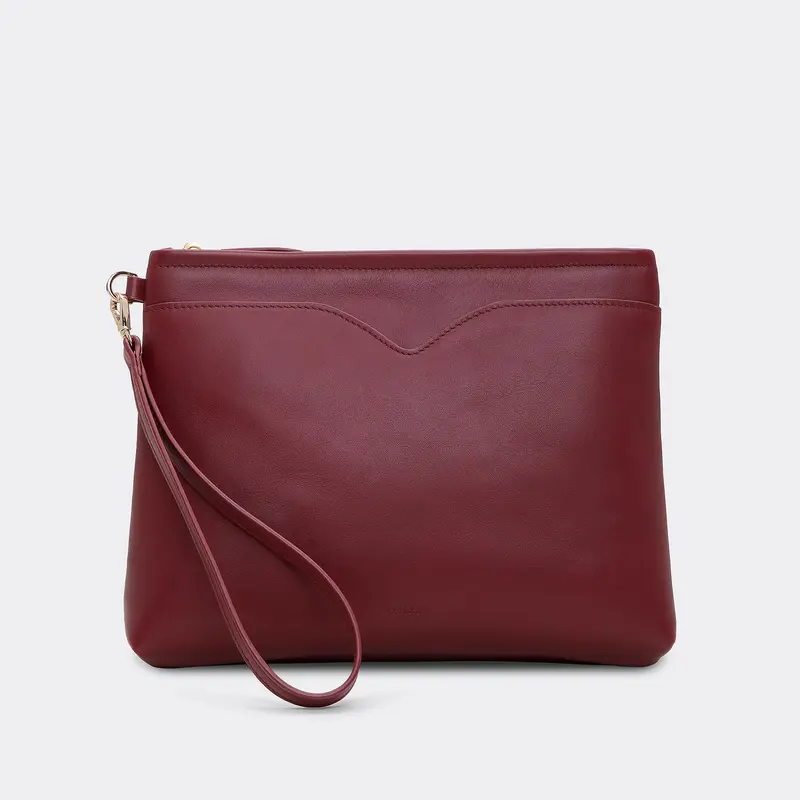 Ava Minimalist Pouch — Sweet Cherry Leather by Esnner