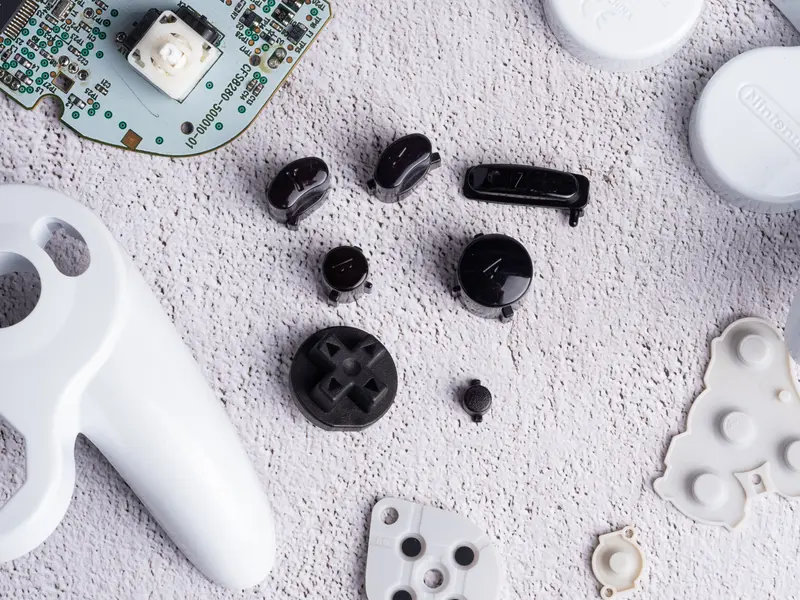 Black GameCube Controller Buttons (ABXY, Start, D-Pad and Z) Blackout Button Set