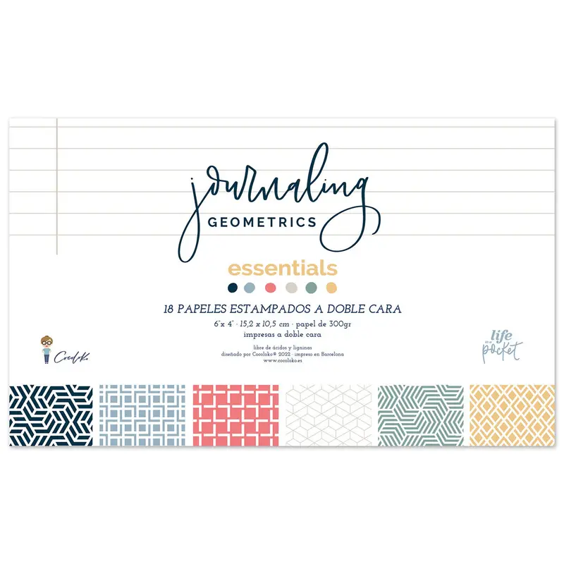 Bloc de cartes Journaling Geometrics "Essentials" (10x15)