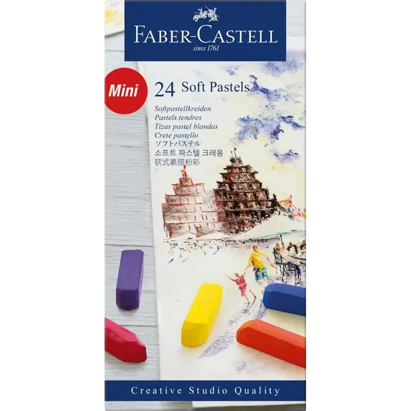 Boite 24 pastels tendres mini