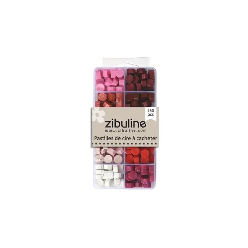 Boite assortiment pastilles de cire à cacheter - camaïeu rose