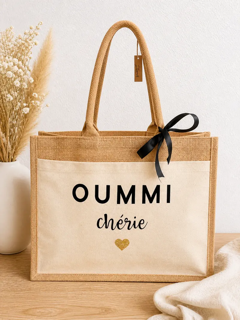 Cabas maman chérie ou oummi chérie – cadeau personnalisé maman