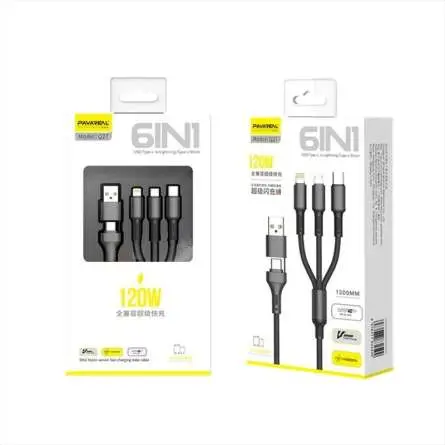 Câble Data 6 en 1 PAVAREAL 120W Noir - 1.2M
