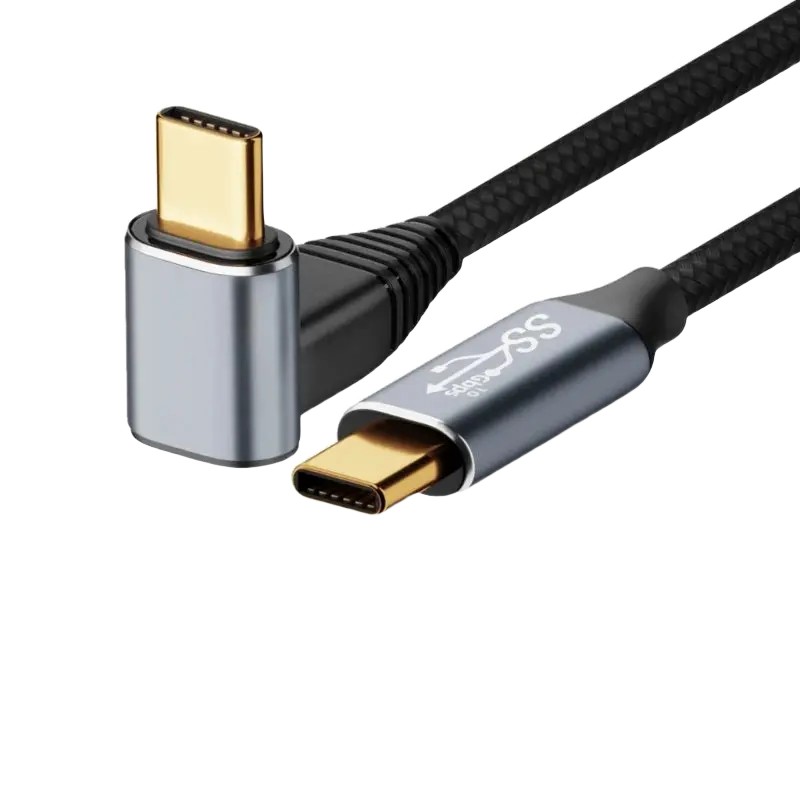 Câble USB-C coudé 90° 100 W — charge et données pour console portable