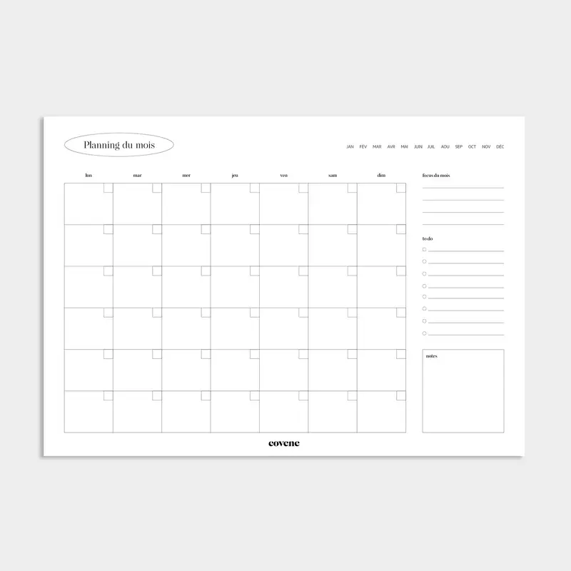 Calendrier mensuel