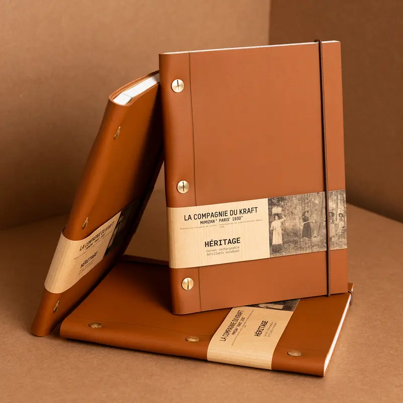 Carnet cuir Héritage – rechargeable & personnalisable