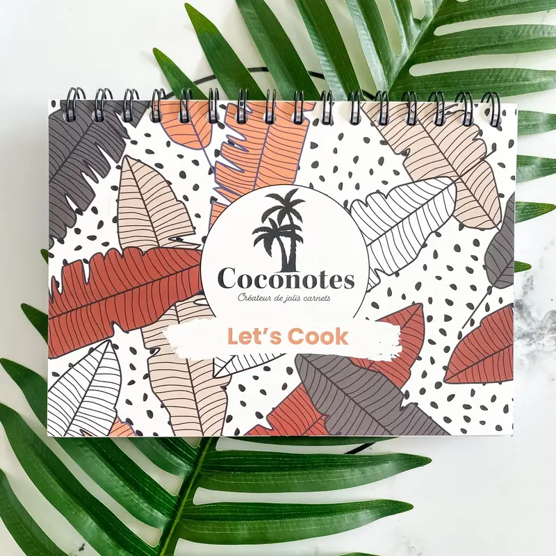 Carnet de recettes horizontal modèle Leaf