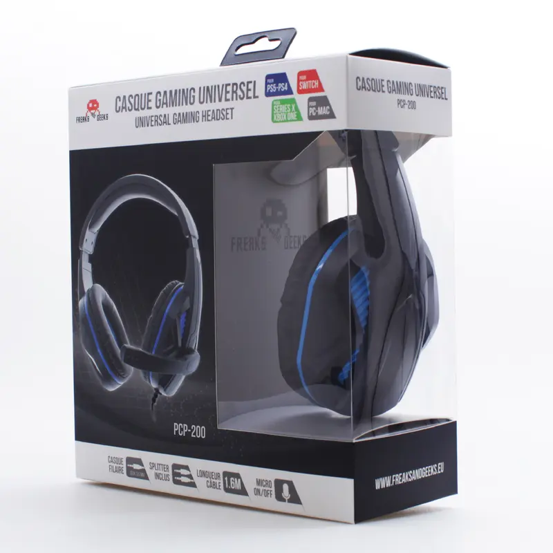 Casque double PCP-200 avec splitter pour PC/PS4/PS5/XBOXONE/SERIESX/SWITCH