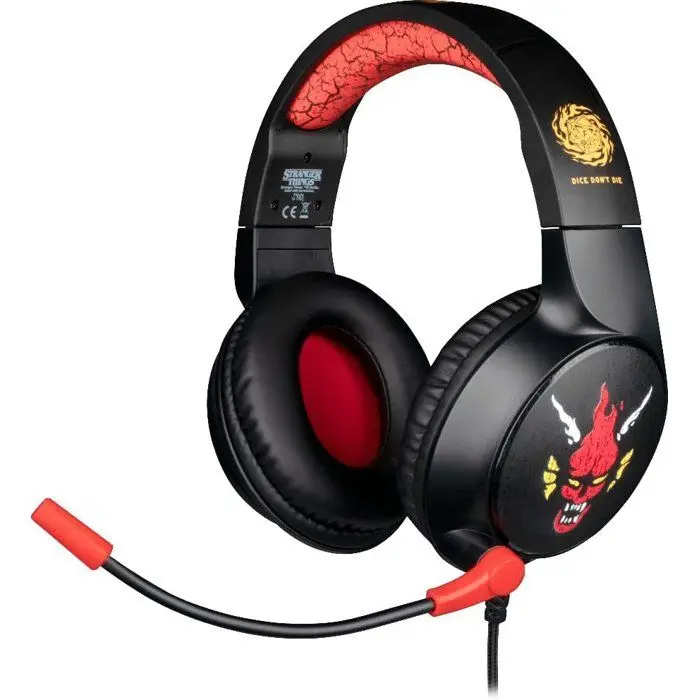 Casque gaming circum-aural - Filaire - Konix - Stranger Things - PC, PS5, Switch 2 et Xbox - Microphone - Câble 1,5 m