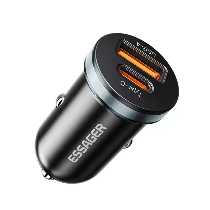 Chargeur allume-cigare 30W Type-C & USB-A