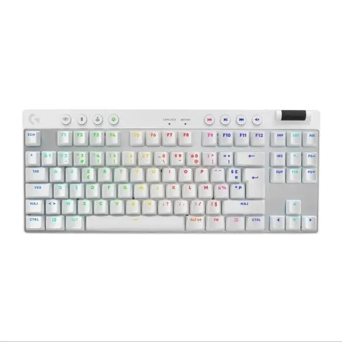 Clavier gamer - Sans fil - Logitech G - Pro X TKL Lightspeed - AZERTY - Mécanique - Rétroéclairé - Blanc