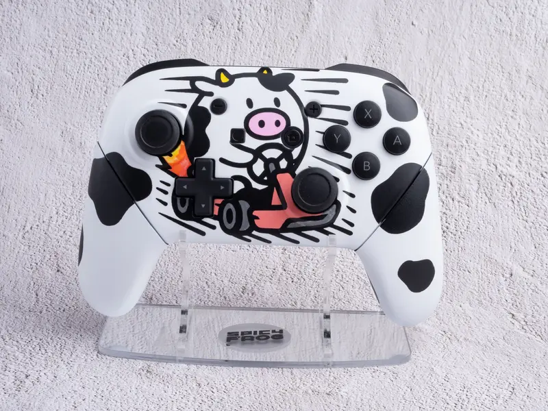 Cow Karting / Mario Kart World - Nintendo Switch Pro Controller - Custom Painted