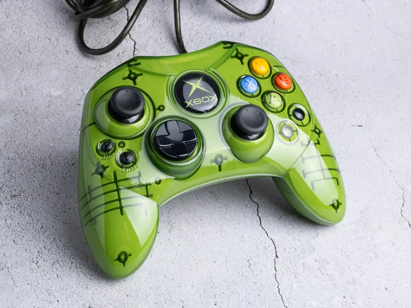 Custom Xbox OG / Classic Controller - Skeleton Green