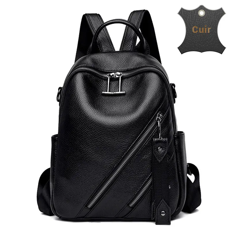 Dark sac à dos femme cuir noir