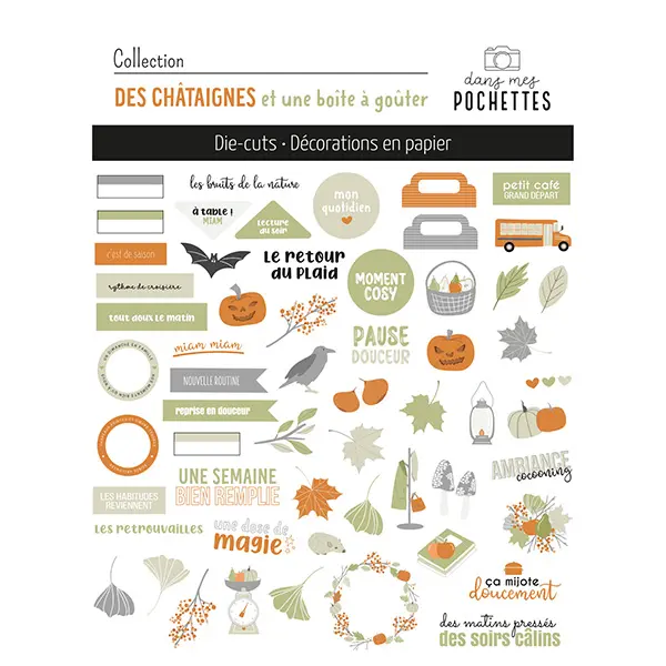 Die cuts – Des châtaignes et une boîte à goûter - Dans Mes Pochettes