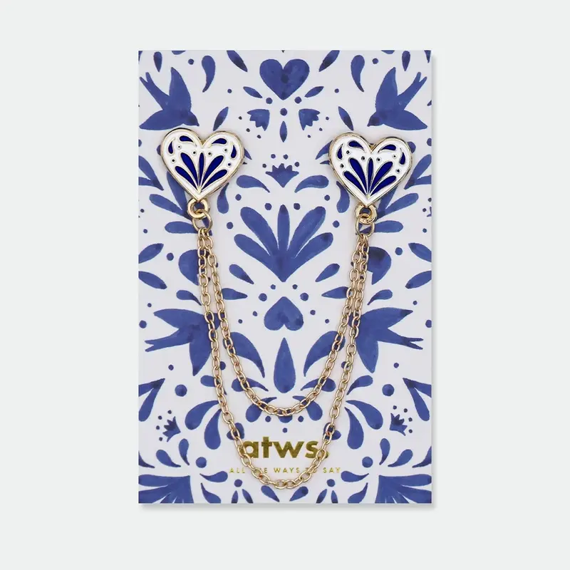 Duo Blue Hearts Chain - Pins