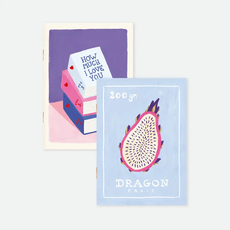 Duo Books Dragon Fruit - Pocket Notebook A6 DUO