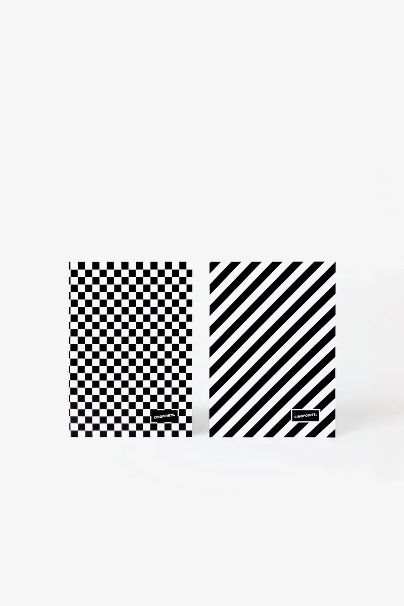 Duo de cahiers motif à damier