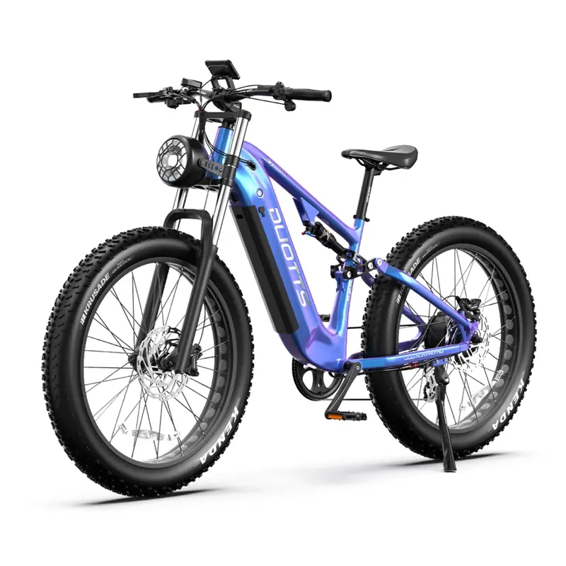 Duotts E26 Electric Bike - Motor 750W Battery 48V20AH 26*4.0 Inch Fat Tire Front Rear Hydraulic Brakes - Blue Purple
