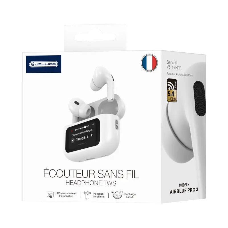 Écouteurs sans fil bluetooth avec écran tactile Airpods Pro 3 JELLICO AirBlue Pro 3
