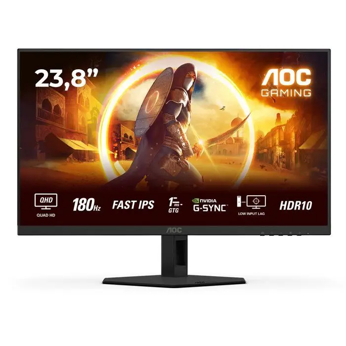 Ecran PC Gamer - AOC - 23,8'' - QHD - 180Hz - Dalle Fast IPS - 0,5ms - Q24G4RE